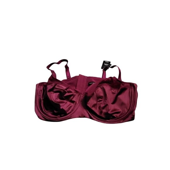Torrid Unlined Balconette Bra - Microfiber & Mesh Maroon NWT Size 44DD - Picture 4 of 4